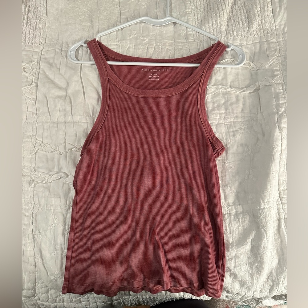 Rose-pink and Green American Eagle Tank Top